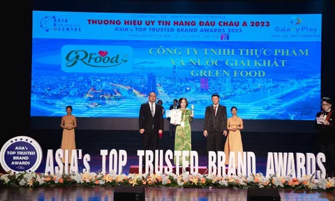 Công ty TNHH thực phẩm và nước giải khát Green Food (GR FOOD) đạt Top 10 thương hiệu uy tín hàng đầu Châu Á 2023